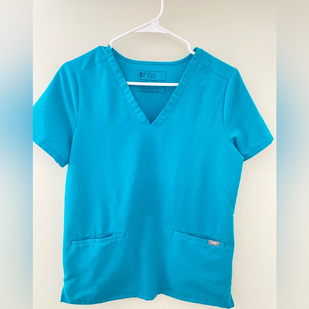 Figs Women’s Casma Teal Top XS